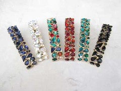 2 1/3 inch multi-color crystal rhinestone alligator hair clip barrette