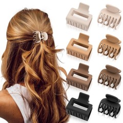 Matte Hair Clips for Women and Girls – Rectangle and Double Row Small Claw Clips