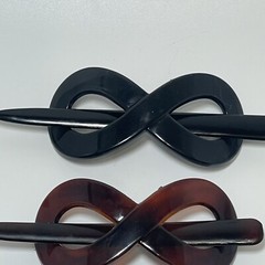 Parcelona French Tortoise Shell Black Hair Chicago Slide Pin Bun Clip Set Of 4