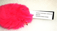 Jocelyn Bright Pink Rabbit Fur Long Hair Scrunchie New Tags OS $20 Value Charity