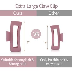 6 PCS 5 Inch Extra Large Claw Clips, Big Hair Clips for Thick Olive Green