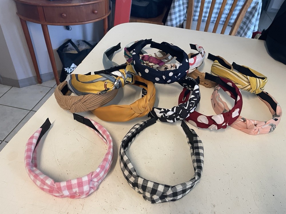 Lot Of 14 Fabric Knot Headbands Different Patterns