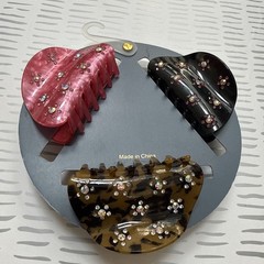 Sunday State Brand New Pack of 3 Rhinestone Hair Clips Hair Accessories New