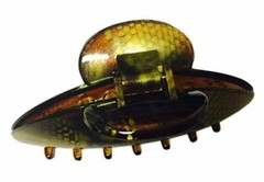 Parcelona French Golden Choco Dark Brown medium Covered Spring Jaw Hair Claw