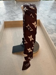 Louis Vuitton Women’s Brown/White Monogram Logo Handmade Silk Headband