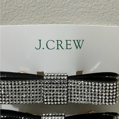 NWT J. Crew Sparkle Bow Hair Clips, Rhinestone Crystal Evening Holiday Formal