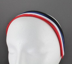 pack of 4 thin skinny satin headband hair band 3/8 wide Red White Blue Black