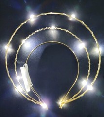 Headbands for women, Light up,GOLD or SILVER Color, White Lights, Angel Halo