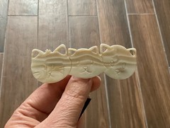France Luxe Cat Trio Barrette Hair Clip Ivory White Kitties