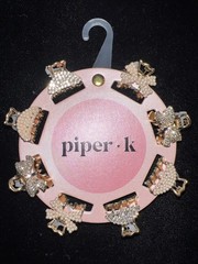 NEW piper . k – Pearl & Rhinestone Embellished Mini Claw Clips – Gold/White