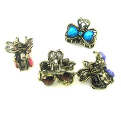 12PCS Women Vintage Alloy Mini Hair Jaw Clip Rhinestone No-Slip Style 5
