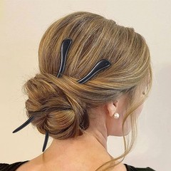 2PCS Ebony Sandalwood French Hair Chopsticks, Snake Shape Hairpins for Chignon