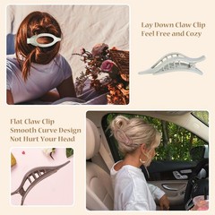 CHANDAT Flat Hair Clip 6 pcs Lay Down Claw Clips 1 Count (Pack of 6), Gloss