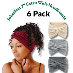 6 Pack Wide Headbands Women Boho Turban Non Slip Yoga Workout Hair Bands