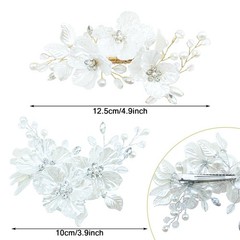 2 PCS Wedding Hair Clip Bride Hair Clips Rhinestone Hair Accessories for Wome…