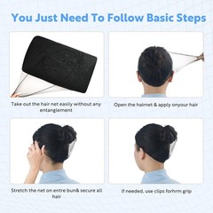 150Pcs Hair Net Black Set – 24 inches Invisible Elasticity Elastic Mesh Nylon