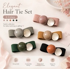 5-Piece Women’s Elastic Hair Tie Set – Cute Fashion Ponytail Holders & Bracelet