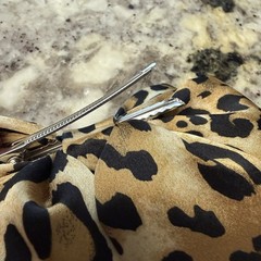 Classic Satin Animal / Leopard Print Brown and Cream Clip Bow Balletcore Grunge