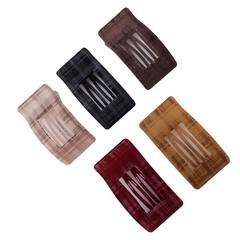 5 Pack Elegant Stylish Large Flat Hair Clips For Women Black Red Brown
