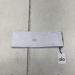 Alo Yoga Headband Womens One Size White Wide Stretch Athletic Logo Yoga
