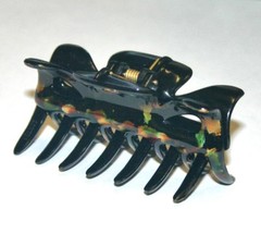 Hair Claw Clip Barrette Accessory Print Pattern Colors Vintage Made in France