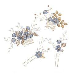 Handmade Flower Hair Comb Hair Pins Headwear Floral Hair Clips Wedding Headdress