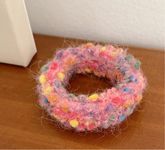 Fluffy Faux Fur Hair Scrunchie Soft Elastic Hair Tie Ponytail Holder Women