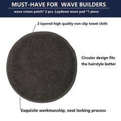 kep-Mve Crown Patch for Waves With Laydown 360 1 Ounce (Pack of 2), Black