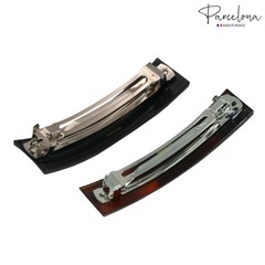 Parcelona French Rectangular Bar Large Celluloid Acetate Hair Barrette for Women