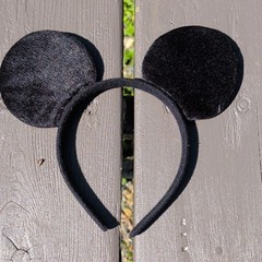 Black Mickey Mouse Ears Headband Padded Fabric Costume Hair Accessory