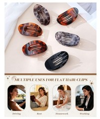 Flat Hair Clips for Women, 6 PCS Flat Claw Clips for Women, Duckbill Hair Clips