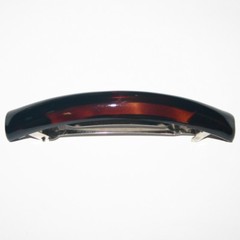 Delsol Brown Barrette Hair Clip Long Thin Curved Rectangle New Made in France