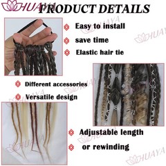 Women’s Cool Girl Dreadlock Hair Extensions Synthetic Fiber High Elastic Daily