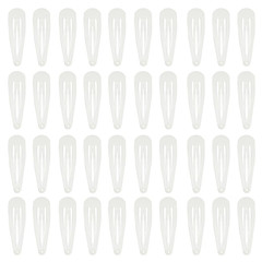 40 Counts White Color Metal Snap Hair Clips 2 Inch Barrettes for Women