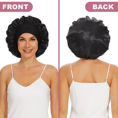 4Pcs Satin Bonnet Silk Bonnet, Hair Bonnet for Sleeping, Elastic Wide Band Silk