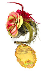 Lovey Colorful Flowers With Feathers Hair Bow By Michal Negrin Unique.