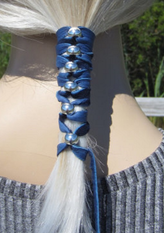 Ponytail Holders Genuine Leather Hair Wraps Ties Beads Hair ties Braided style