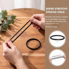 Black Hair Ties No Damage Organic Ponytail Holders