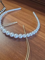 Lot Of 4 Metal Faux Pearl And Rhinestone Headbands All In Good Condition,…