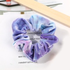 Velvet Scrunchies Women Tie-Dye Gradient Ponytail Holder Hair Rope Rubber Band