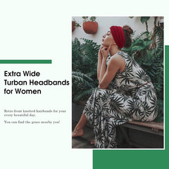 7” Extra Wide Headbands for Women, Large Thick Turban Head Wrap Headband, Boho