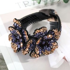 Flower Rhinestone Crystal Hair Claws – Women Fashion Headwear Accessory Hairclip
