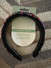 Black studded colorful rhinestone headband new headband