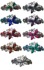 JCGY Butterfly Barrette with Beads and Crystals Hair Clip for Women U86800-0053