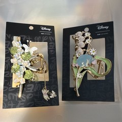 Disney Our Universe Winnie the Pooh Floral Beaded Metal Hair Claw Clip Lot 2