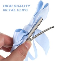 6 Pcs Ribbon Hair Clip Bows Hair Clips Satin Hair Bows Bowknot Barrettes Alligat