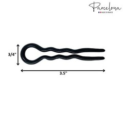 Parcelona French Sleek 3 1/2″ Celluloid Wavy U Shaped Hair Pins for Women(3 Pcs)