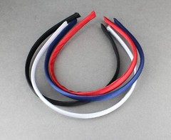 pack of 4 thin skinny satin headband hair band 3/8 wide Red White Blue Black