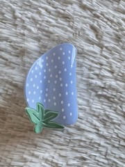Light Blue With Green Leaf Strawberry Claw Hair Clip