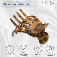 Parcelona French Basic Curved Paw Medium 3 1 Count (Pack of 1), Savana Brown
